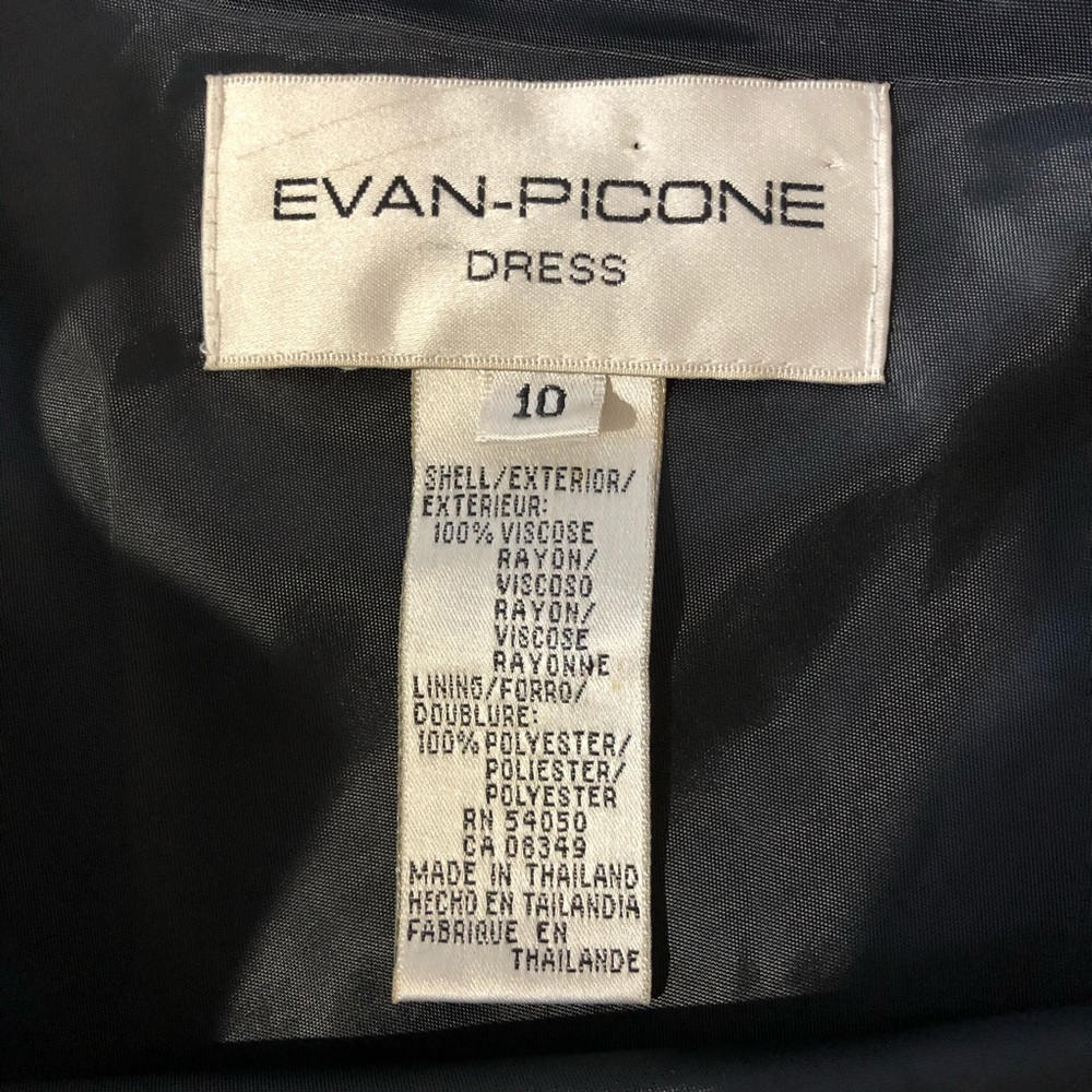Evan-Picone Black & Cream Print Sheath Dress - Picture 8 of 8